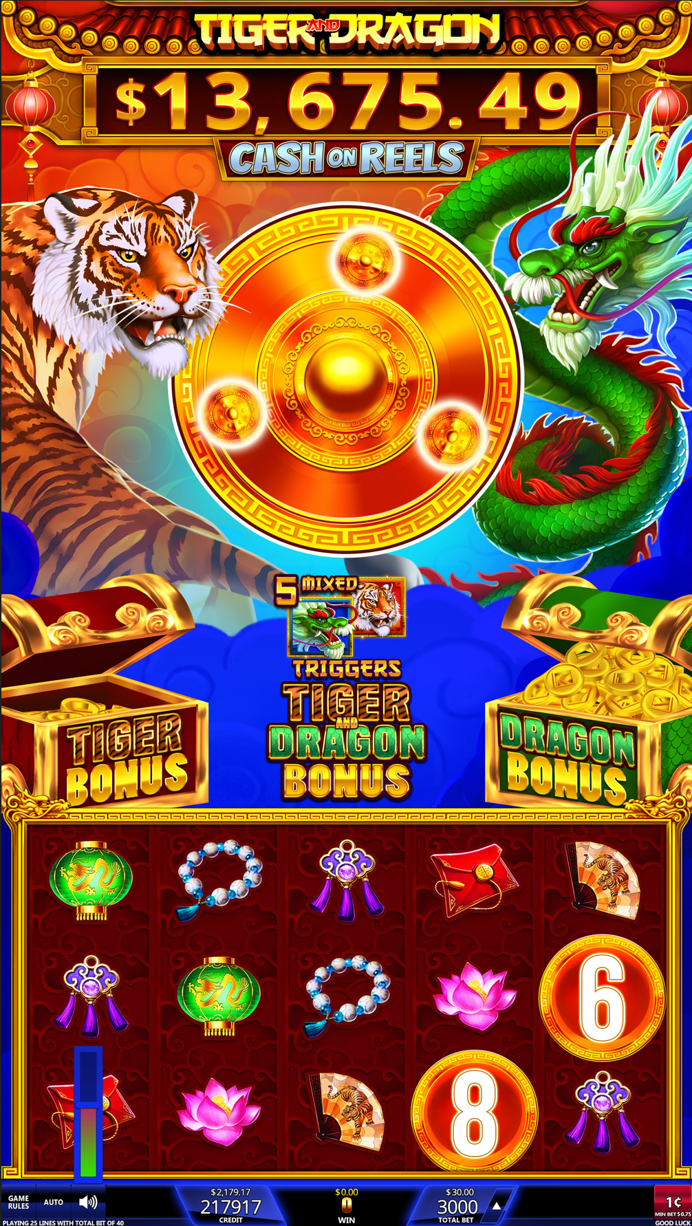 Tiger and Dragon Cash on Reels
